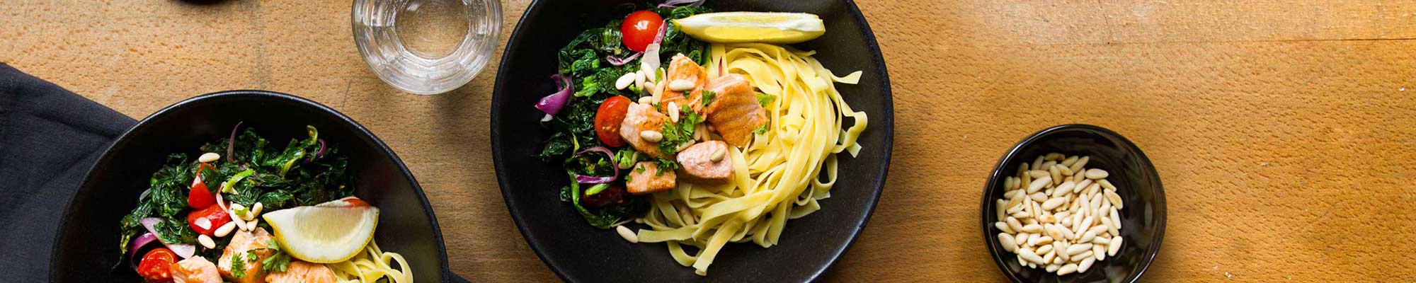 Lachs-Tagliatelle mit Spinat